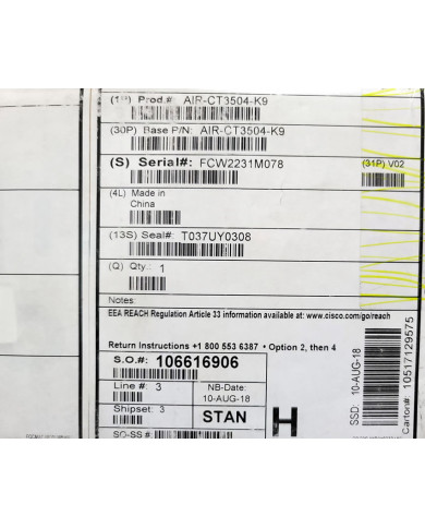 (REMATE) Cisco AIR-CT3504-K9 (REMATE) Cisco AIR-CT3504-K9
